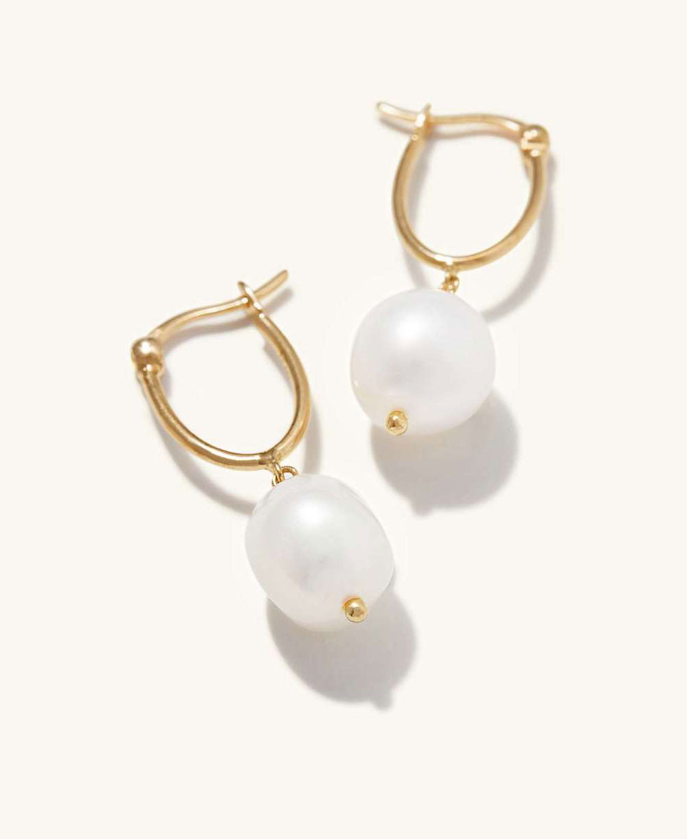 Organic Pearl Hoops - Image 3
